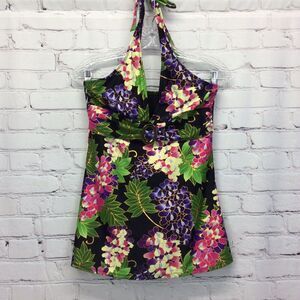 INMOCEAN One Piece Swimsuit Women's Size S Multicolor Floral Halter Beach Cruise